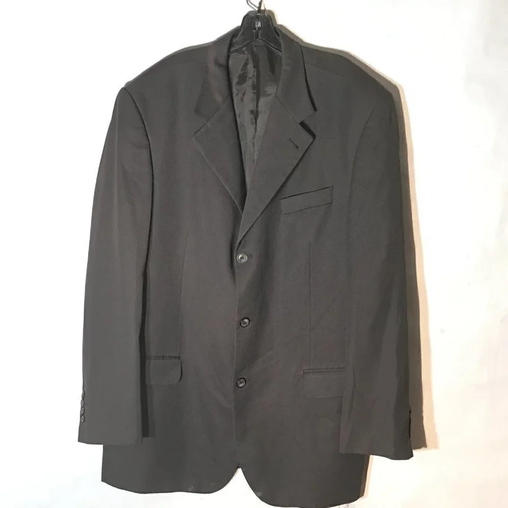 Giorgio Cosani Sport Coat Jacket Blazer Size 46L Gray Italy Working Cuffs